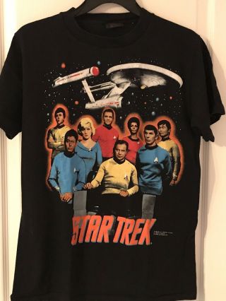 Vintage Star Trek Cast T - Shirt Size Medium