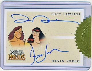 Xena & Hercules Animated Lucy Lawless & Kevin Sorbo Dual Autograph Incentive Qty