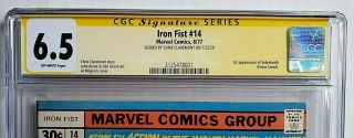 Iron Fist 14 (08/1977) 1st appearance of Sabretooth,  CGC signed 6.  5 2