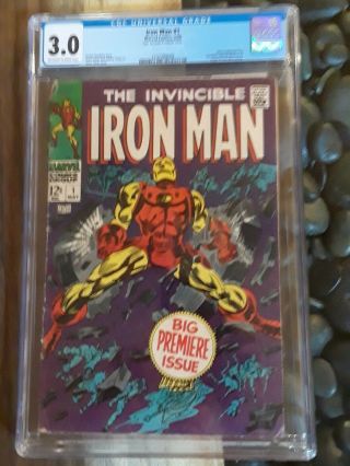 Iron Man 1 Cgc 3.  0 (may 1968,  Marvel) Big Premier Issue.  Stan Lee,  Colan Cover.