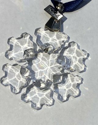 Swarovski Crystal Annual Snowflake Ornament 1994 2” No Box W/ Hanger Ribbon