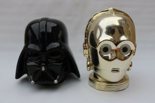 2 Star Wars Cookie Jar Helmets (darth Vader & C - 3po)