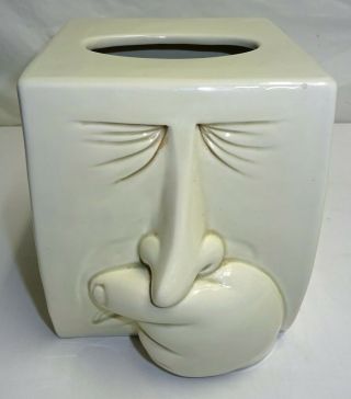 Vintage Fitz & Floyd Sneeze Ceramic Tissue Box Cover