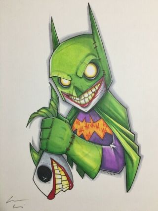 Chris Uminga Batman Joker Art Sketch Commission 9x12