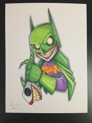 Chris Uminga Batman Joker Art Sketch Commission 9x12 2