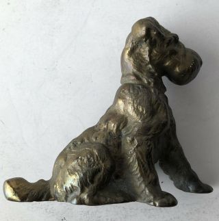 Vintage Antique Dog Terrier Heavy Bronze Bookends Statues 3