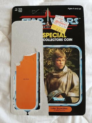 Star Wars Vintage Potf Luke Skywalker (in Battle Poncho) Cardback - 1984