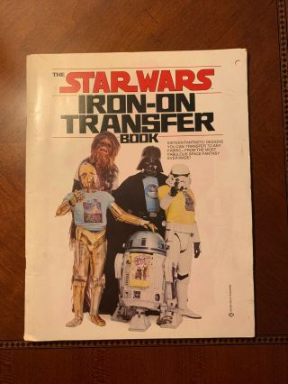 1977 Vintage Star Wars Iron - On Transfer Book - - Complete With 16 Transfers