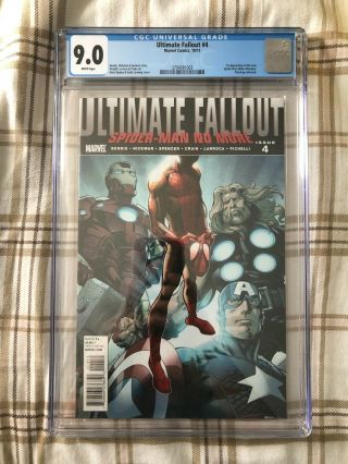 Ultimate Fallout 4 Cgc 9.  0 Spider - Man No More 1st Miles Morales Spider - Man