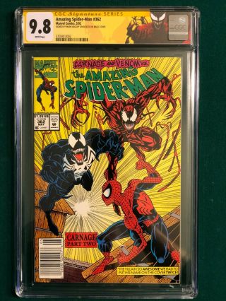 Spider - Man 362 Cgc 9.  8 Ss Newsstand Signed By Bagley