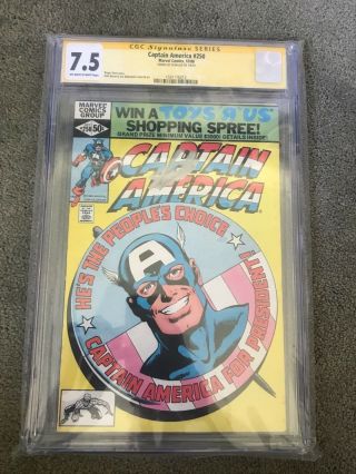 Captain America For President 250 Stan Lee Signature Series Cgc 7.  5 Autographed