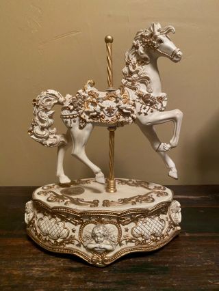 The San Francisco Music Box Co.  Limited Edition Carousel Horse Music Box Angels
