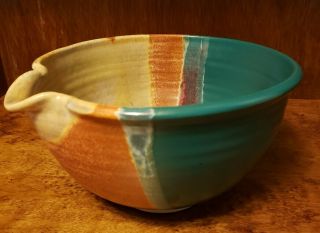 Vintage Walt Glass Pottery Large Mixing Bowl.  Signed And Dated " 91 "