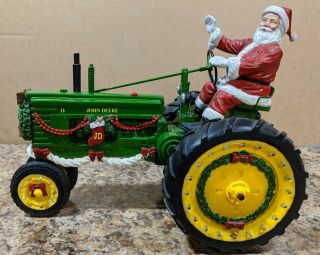 Danbury Light Up John Deere Tractor Santa Claus Christmas