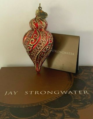 Jay Strongwater Swarovski Crystals 2003 Red St.  Petersburg Christmas Ornament
