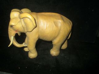 Anri Hand Carved Wood Carving Elephant By Kuolt Made In Italy L370 Qq