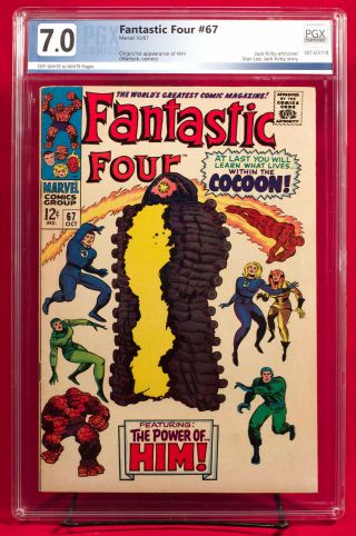 Fantastic Four 67 Pgx 7.  0 Fn/vf Fine/very Fine 1st Him Adam Warlock,  Cgc