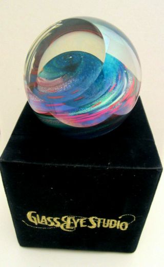 Glass Eye Studio Uranus Paperweight Ges 15 (1980 Mt.  St.  Helen Volcanic Ash Art)