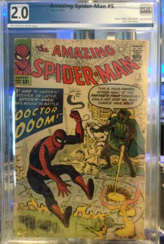 Spider - Man 5 Pgx 2 Doctor Doom 1963 Freshly Encased - Looks
