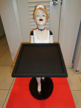 Rare Emma The French Maid Butler Statue With Tray (35 By 17 By 14 ")