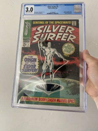 Silver Surfer 1 CGC 3.  0 Stan Lee John Buscema Origin of Silver Surfer Marvel 3