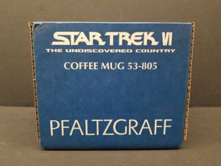 Star Trek Vi Praltzgraff Coffee Mug 53 - 805 The Undiscovered Country 1993 Nib