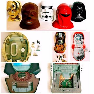 1994 - 1995 Star Wars George Lucas 5 Micro Machines Heads Collectors Toy Play - Set