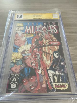 Mutants 98 First Appearance Deadpool Signed By Rob Liefeld Cgc 9.  0