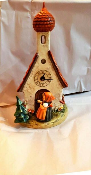1986 Goebel Hummel Figurine " The Love Lives On " Chapel Clock - Signed By Artist