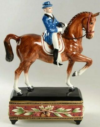 Fitz And Floyd Classic Dressage Equestrian Figurine Horse And Rider