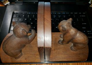 Bear figurine bookends wood carved Swiss made Brienzer Holz - Schnitzerei 5 