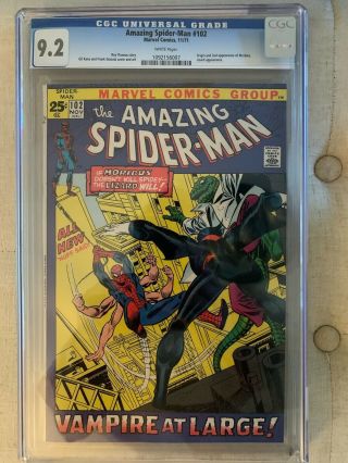Spider - Man 102 Cgc 9.  2 - White Pages Origin And 2nd App Morbius