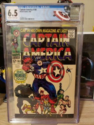 Captain America 100 Cgc 6.  5 1st Solo Issue,  Black Panther Appearance 1968