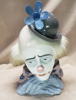 Lladro Pensive Clown Head Bust Gloss Finish Figurine 5130