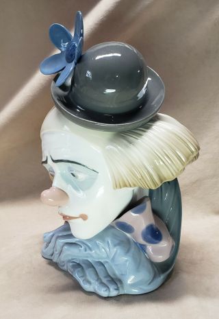 Lladro Pensive Clown Head Bust Gloss Finish Figurine 5130 2