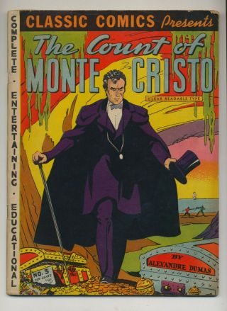Classic Comics 3 1942 Vg,  4.  5 Count Of Monte Cristo Alexandre Dumas 1st Print