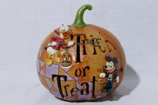 Disney Jim Shore Pumpkin Halloween Trick Or Treat Vampire Mickey Devil Donald