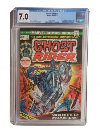 Ghost Rider 1 Cgc 7.  0 (sep 1973,  Marvel) 1st Brief App Damien Hellstrom