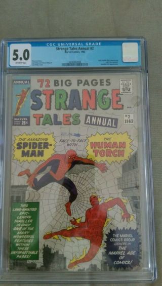 Strange Tales Annual 2 Cgc 5.  0 4th Spiderman App 1st Crossover 1963