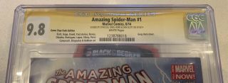 Spider - Man 1 (2014) CGC 9.  8 SS GameStop Fade Variant Signed by Stan Lee 2
