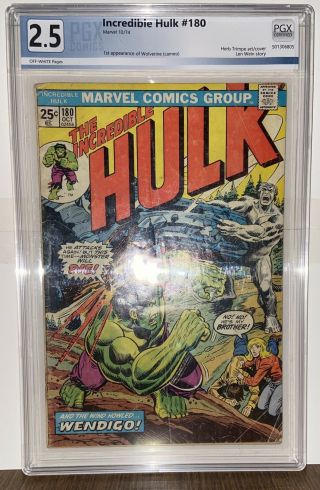 The Incredible Hulk 180 - 1st App.  Wolverine Pgx 2.  5 Marvel Value Stamp Intact