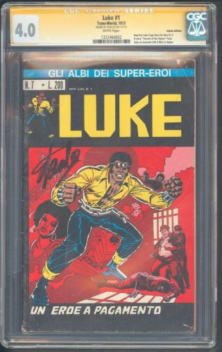 Luke 1 Cgc 4.  0 1973 Ss Stan Lee Italian Edition 1st App Luke Cage Hero For Hire