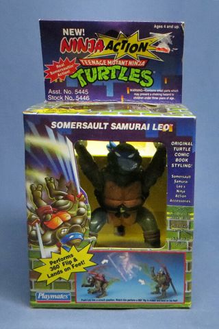Rare Playmates Teenage Mutant Nija Turtles Tmnt Somersault Samurai Leo 1993 Nib
