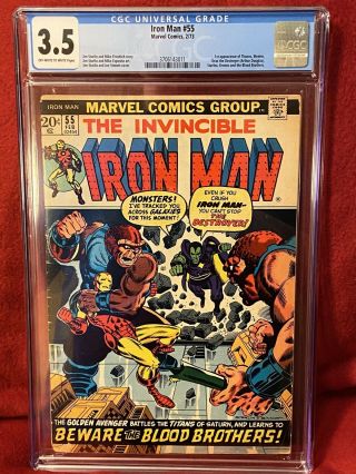Iron Man 55 (1973,  Marvel) Cgc 3.  5 First 1st Thanos,  Drax The Destroyer