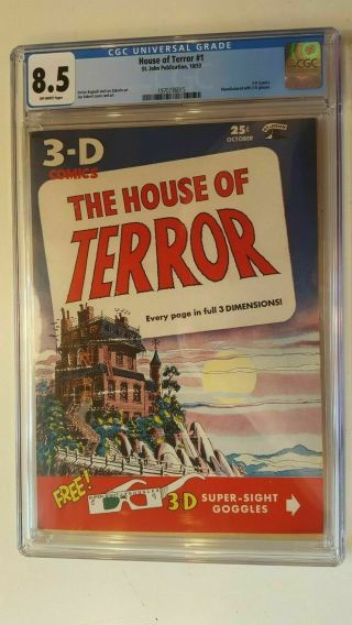 House Of Terror 1 Cgc 8.  5 Pre Code Horror 1953 3d Glasses St John Kubert