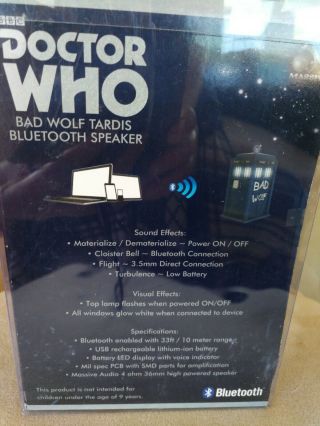 Doctor Who Bad Wolf TARDIS Wireless Bluetooth Speaker with LEDs and Sound Effe. 2