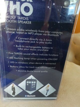 Doctor Who Bad Wolf TARDIS Wireless Bluetooth Speaker with LEDs and Sound Effe. 3