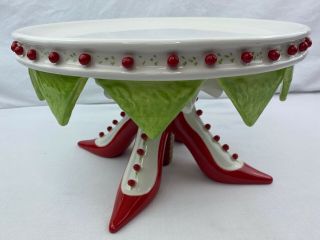 Patience Brewster Kringles Department 56 Ceramic High Heel Shoe Cake Plate Tower