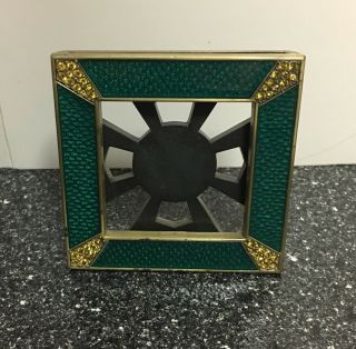 Small Decorative Jay Strongwater Green Enamel / Rhinestone Picture Photo Frame