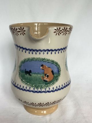 Vintage Nicholas Mosse Pottery 6.  5” Pitcher Jug Cat In Field Made In Ireland 2